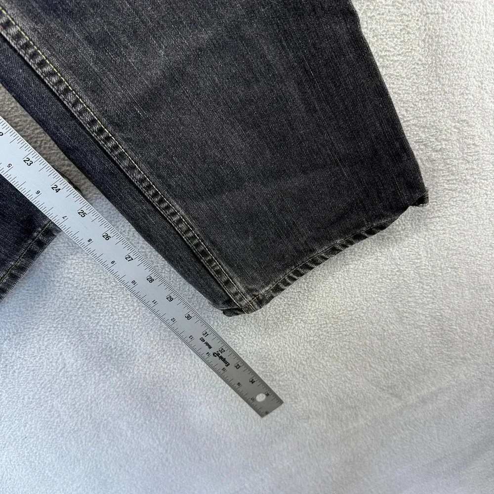 Vintage Banana Republic Jeans Mens 35x32 Black Faded Straight Whisker Honeycomb